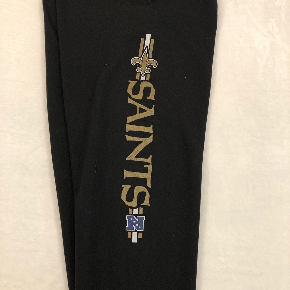 NFL Team Apparel New Orleans Saints Football Black Lounge Sweatpants Mens Size M - Picture 2 of 8